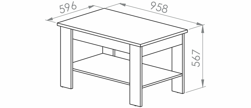 Konferenční stolek - LUIS 13 rozměry